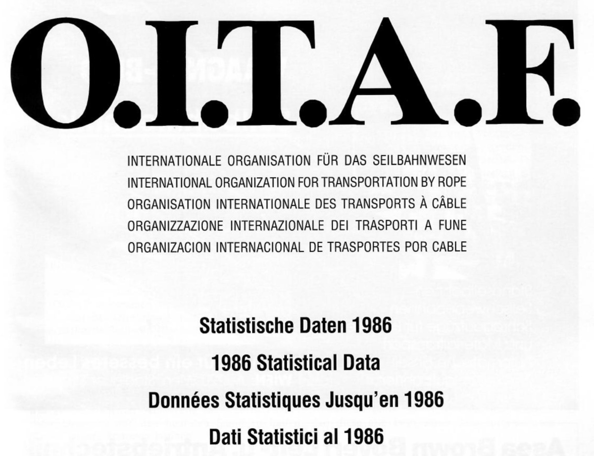 Elenco OITAF impianti a fune italiani nel 1986