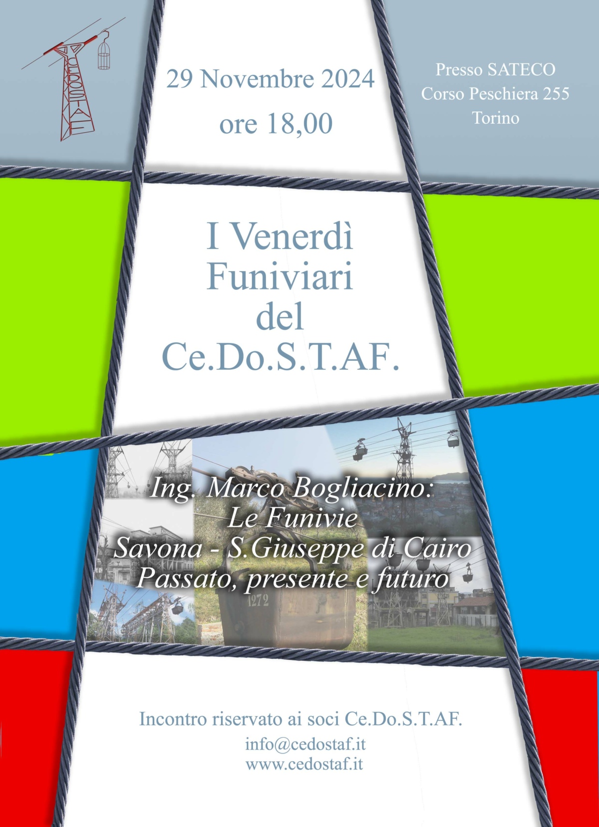 Venerdì Funiviario n° 7 del 29 Novembre 2024 - Ing. Marco Bogliacino: Le Funivie Savona – San Giuseppe di Cairo, Passato, presente e futuro